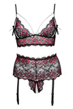 Cottelli Curves Red Black Set - Angel Lingerie UK