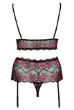 Cottelli Curves Red Black Set - Angel Lingerie UK