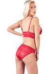 Cottelli Lingerie Red Bra and Briefs (XL) - Angel Lingerie UK