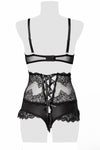 Grey Velvet Floral Lingerie Set - Angel Lingerie UK