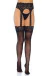 Leg Avenue Opaque Garterbelt Stockings - Angel Lingerie UK