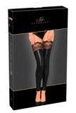 Noir Handmade Lace Wetlook Stockings (XL) - Angel Lingerie UK