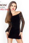 Passion BS025 Mesh Dress Black - Angel Lingerie UK