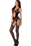 Passion BS057 Bodystocking Black - Angel Lingerie UK