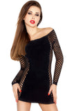 Passion BS025 Mesh Dress Black - Angel Lingerie UK