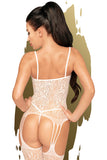 Penthouse Eye Of The Storm White Bodystocking - Angel Lingerie UK