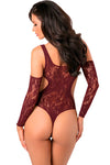 Rene Rofe Set The Mood Red Bodysuit - Angel Lingerie UK