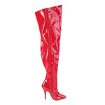 Pleaser Pink Label SEDUCE-3000WC Boots Red WIDE CALF - Angel Lingerie UK