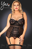 YesX Plus Size Floral Lace Chemise - Angel Lingerie UK