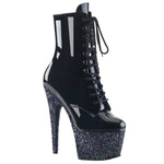 Pleaser ADORE-1020LG Boots Black Glitter - Angel Lingerie UK