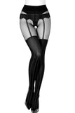 Black Secret BS136 Crotchless Tights - Angel Lingerie UK