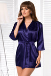 Irall Aria Dressing Gown Navy - Angel Lingerie UK