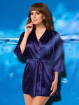 Irall Aria Dressing Gown Navy - Angel Lingerie UK