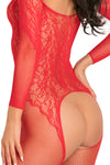 Rene Rofe Make You Melt Red Bodystocking - Angel Lingerie UK