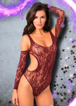 Rene Rofe Set The Mood Red Bodysuit - Angel Lingerie UK